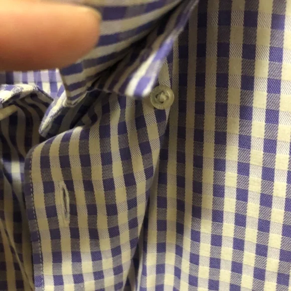 Men’s XL Toscano lavender white check button front shirt 100% cottpn - Picture 5 of 7